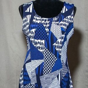 MT Collection block print dress Sz L